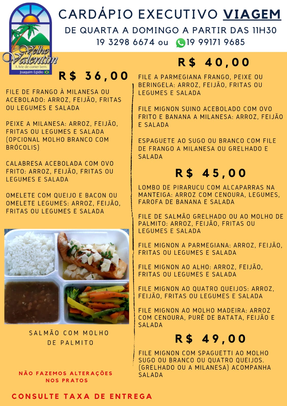 Cardápio Executivo Velho Valentim